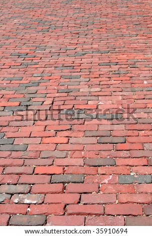 An old red brick road.