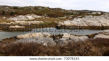 The barren landscape near Peggy\'s Cove, Nova Scotia Canada.