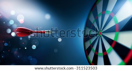 dartboard with arrow about hit