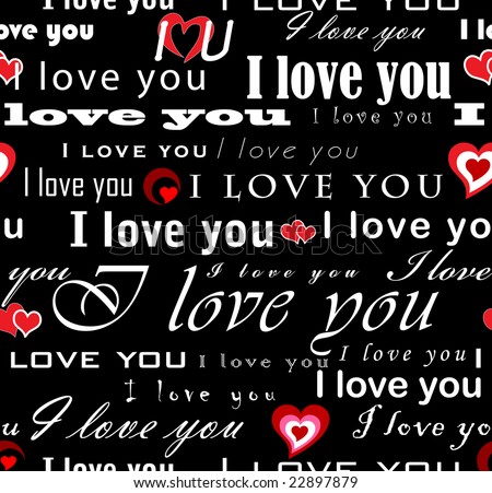i love you wallpaper. stock photo : raster version of seamless wallpaper valentine with hearts and 