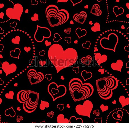 Black Wallpaper on Raster Version Of Seamless Wallpaper Valentine With Hearts   Black