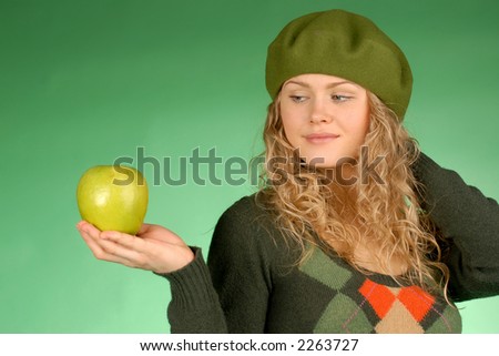 blonde in take & apple