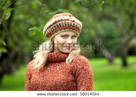beautiful woman in wood