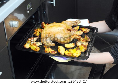 oven roasted chicken with potatoes