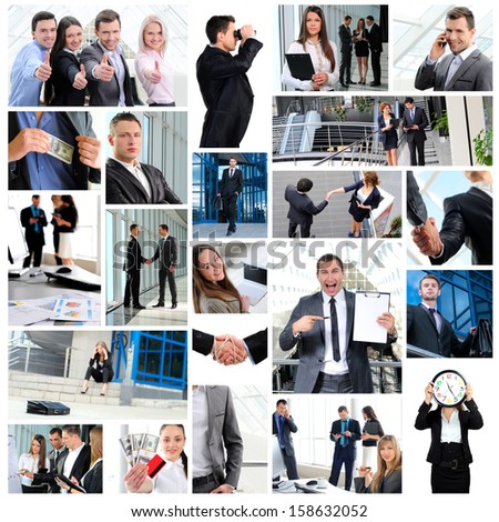 Business. Collage with a lot of different business people working together