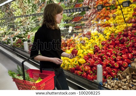 Woman shopping at super market