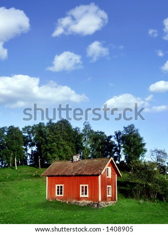 red wooden house