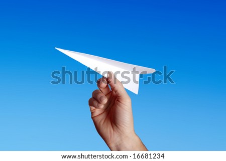 throwing a paper plane..