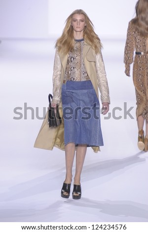 PARIS, FRANCE - MARCH 07: A model walks the runway during the Chloe Ready to Wear Autumn/Winter 2011/2012 show during Paris Fashion Week at Espace Ephemere Tuileries on March 7, 2011 in Paris, France