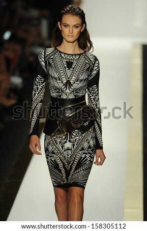 New York, Ny - September 07: A Model Walks The Runway At The Herve Leger By Max Azria Spring 2014 Fashion Show During Mercedes-Benz Fashion Week At Lincoln Center In New York City On September 7, 2013