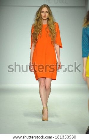 LOS ANGELES, CA - MARCH 10: A model walks runway at R. Michelle fashion show during Style Fashion Week Fall 2014 at The Live Arena on March 09, 2014 in Los Angeles