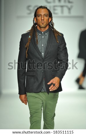 Los Angeles, CA - MARCH 11: A model walks the runway at Civil Society show during Style Fashion Week Fall 2014 at The LA Live Event Deck on March 11, 2014 in LA