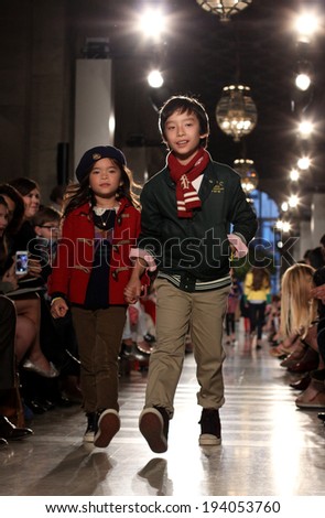 NEW YORK, NY - MAY 19: Models walk the runway at the Ralph Lauren Fall 14 Children\'s Fashion Show in Support of Literacy at New York Public Library on May 19, 2014 in New York City.