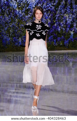 PARIS, FRANCE - OCTOBER 02: A model walks the runway during the Christian Dior show as part of the Paris Fashion Week Womenswear Spring/Summer 2016 on October 2, 2015 in Paris, France.