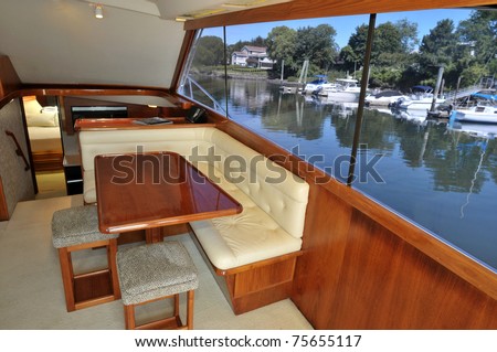 Motor boat cabin interior - dining room