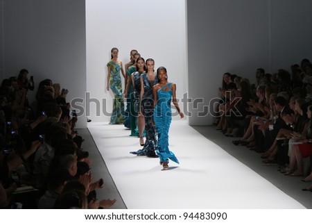 NEW YORK - SEPTEMBER 12: Models walk the runway at the Carlos Miele Spring/Summer 2012 collection during New York Fashion Week on September 12, 2011 in New York City.
