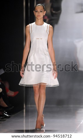 NEW YORK - SEPTEMBER 14: Model walks the runway at the Chado Ralph Rucci Spring/Summer 2012 collection during New York Fashion Week on September 14, 2011 in New York City.