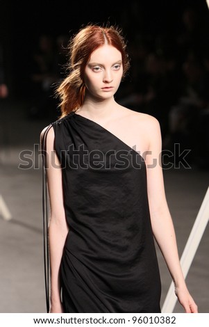 NEW YORK - FEBRUARY 10: A Model walks runway for Tess Giberson Fall/Winter 2012 presentation in Lincoln Center during New York Fashion Week on February 10, 2012 in NYC.