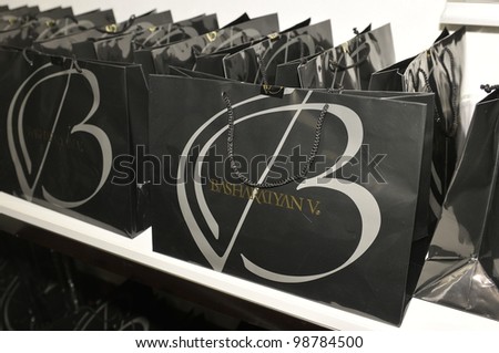 MOSCOW - MARCH 25: Gift Bags backstage at the Basharatian for Fall Winter 2012 presentation during MBFW on March 25, 2012 in Moscow, Russia