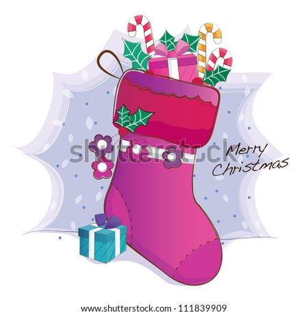 Hand Drawn Series (Christmas Socks) Stock Vector Illustration 111839909