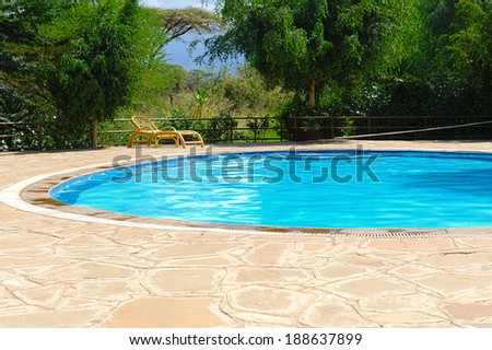 Swimming pool and yard of the luxury villa