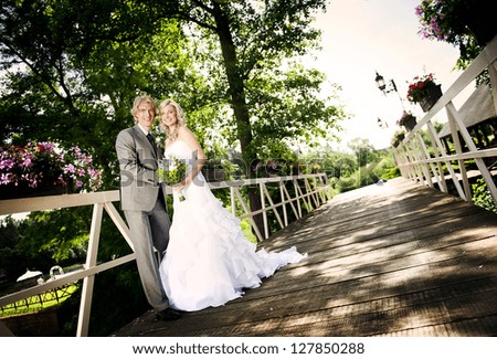 Beautiful wedding couple is enjoying wedding