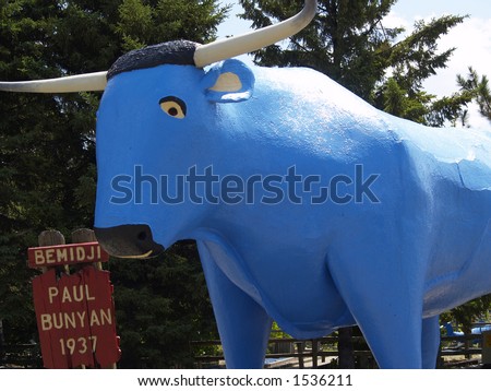 Bemidji MN Statue of Babe the Blue Ox (Paul Bunyan)