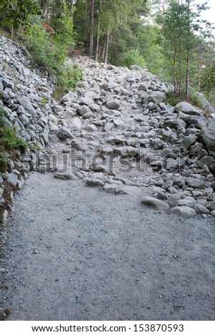 Trail to Preikestolen or Pulpit Rock (Norway)