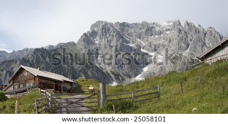Farmhouse on the road to mountain Hochkonig