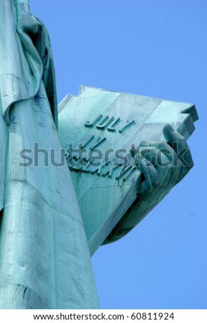 Date on statue of liberty book