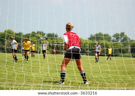 Soccer Goalie Readies for Attack
