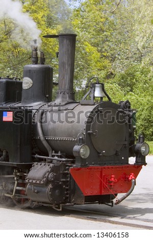 Old Fashioned Steam Powered Train Engine