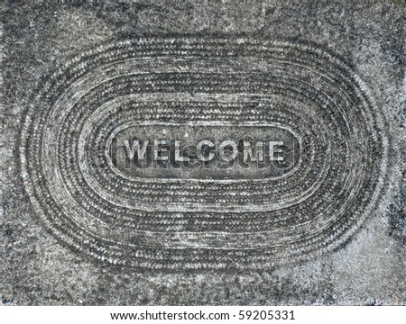 Concrete Welcome Mat Background