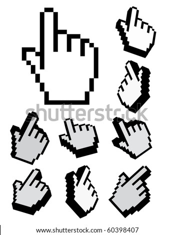 set of 3D vector and pixel cursors set of 3D vector and pixel cursors