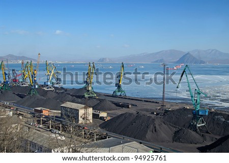 The port terminal for coal loading in port  Nakhodka