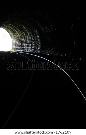 Old railroad tunnel of the Circum-Baikal Road, the historical part of Trans-Siberian railway, near Lake Baikal, Russia