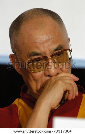 PRAGUE - NOVEMBER 17: His Holiness Dalai Lama during his official visit in Prague, Czech Republic, on November 17, 2010.