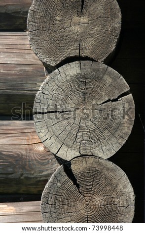 Wooden wall of a traditional Russian house