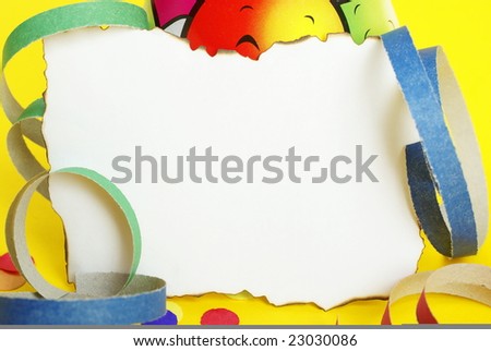 Carnival decorations with white background for your text