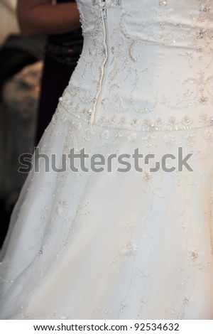 Back of bride\'s wedding dress