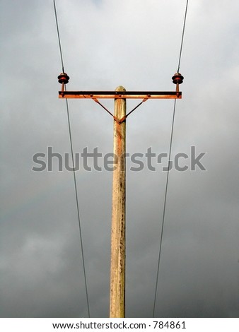 Telephone wires and stormy sky in Derbyshire, United Kingdom