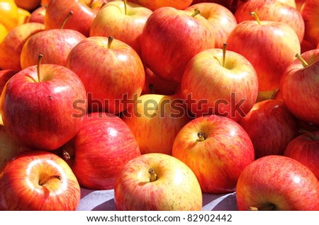 Red apples for sale in a greengrocery