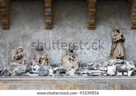 Jesus praying in the garden of Gethsemane