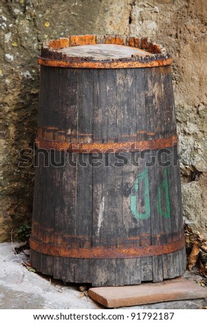 Old wine barrel in wine canteen