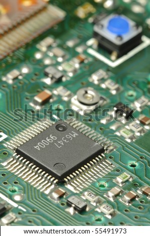 Closeup of an electronic board