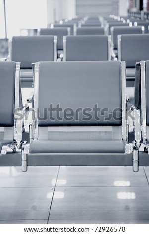 airport seats row, black and white toning