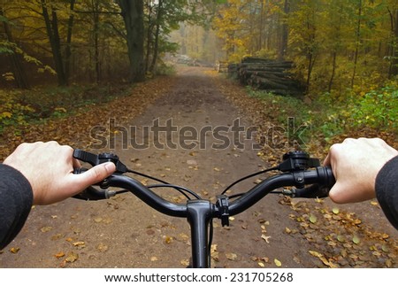 hands on bicycle, first person view