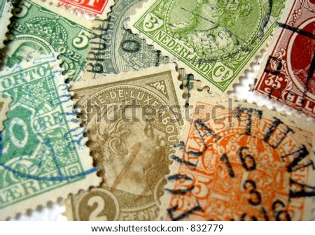 stock photo : old stamps