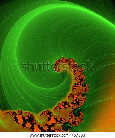 Fractal. A fantastic composition from a wave of light, lines and imaginations.