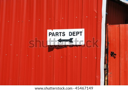 Parts Department Sign